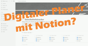 Digitaler Planer Notion Template