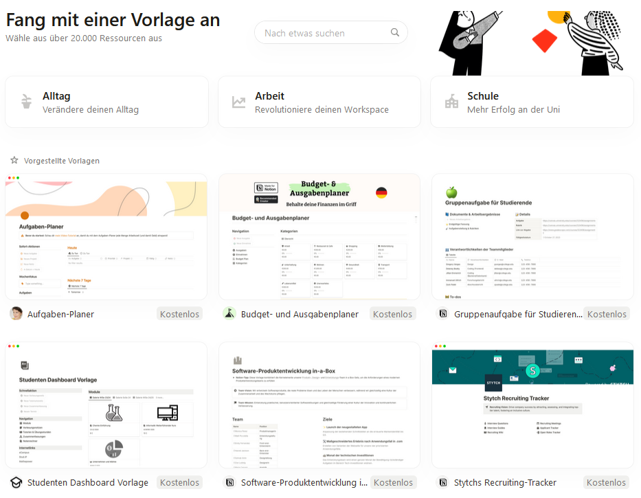 Notion Vorlage Digitaler Planer